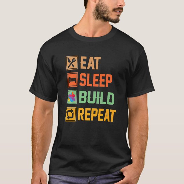 Camiseta Blocos Construindo Ideias Suspender Comer Compilaç (Frente)