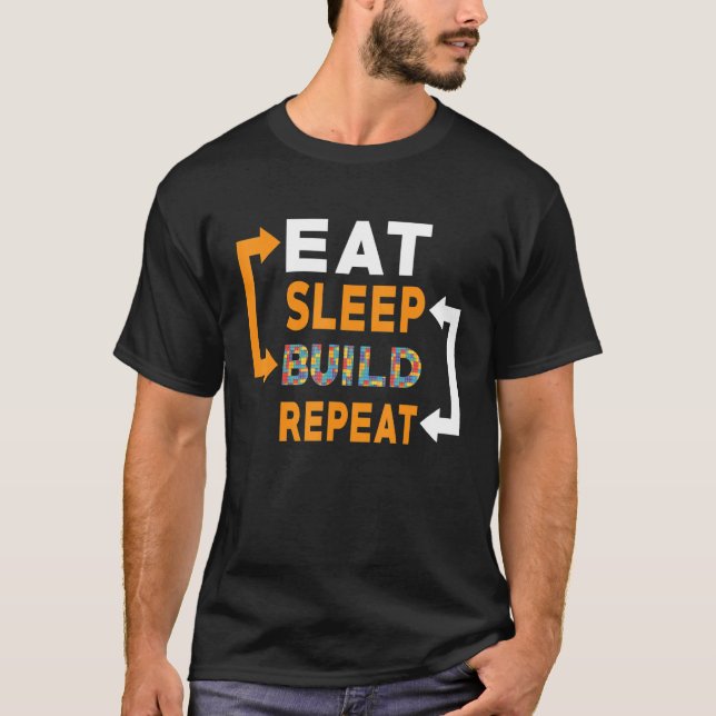 Camiseta Blocos Construindo Ideias Suspender Compilação Rep (Frente)