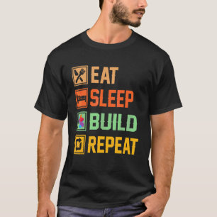 Camiseta Blocos Construindo Ideias Suspender Compilação Rep