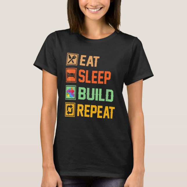 Camiseta Blocos Construindo Ideias Suspender Compilação Rep (Frente)