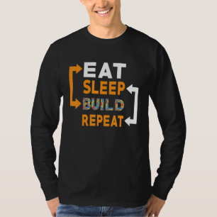 Camiseta Blocos Construindo Ideias Suspender Compilação Rep