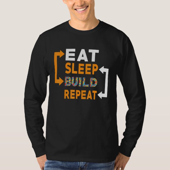 Camiseta Blocos Construindo Ideias Suspender Compilação Rep (Frente)