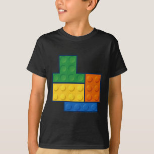Camiseta Blocos de Construção Bolso Mestre Construtor Gamer