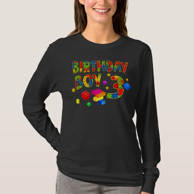 Camiseta Blocos De Construção De Blocos Com aniversário de  (Frente)