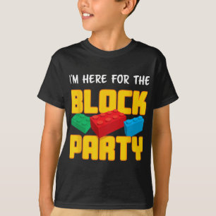 Camiseta Blocos de Construção Divertidos Festa de Blocos Pr