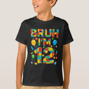 Camiseta Blocos de Construção para Crianças de 12 Anos de I