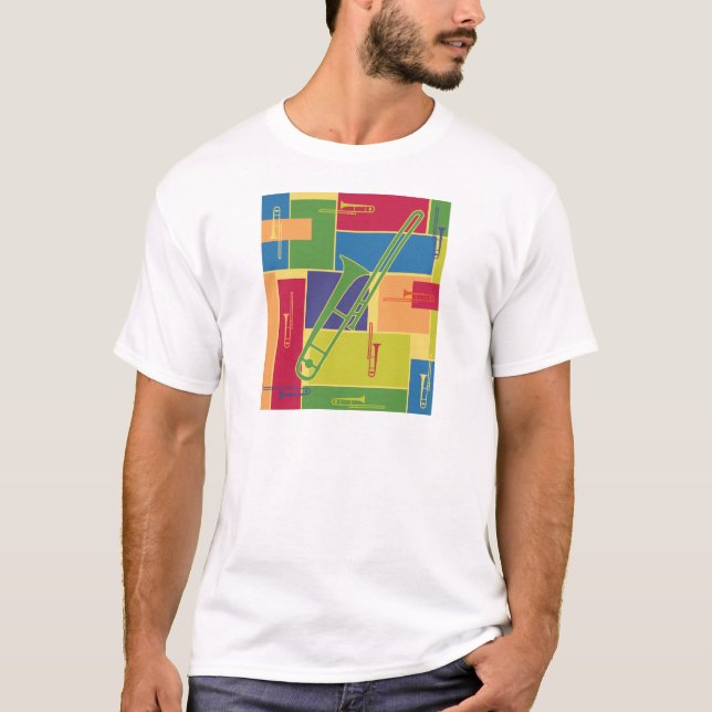 Camiseta Blocos de Cor de Trombone (Frente)