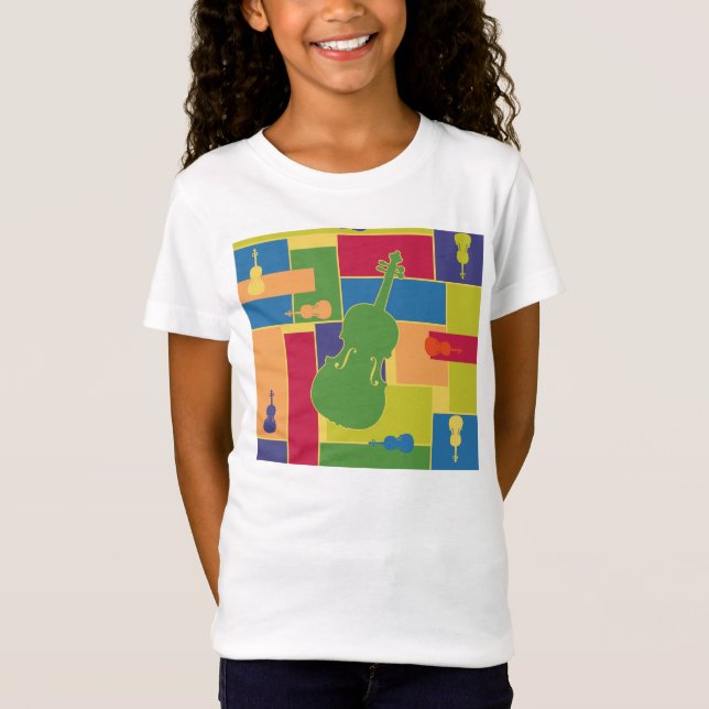 Camiseta Blocos de Cor de Viola (Frente)