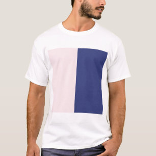 Camiseta Blocos de Cor Verticais Azul Marinho e Rosa