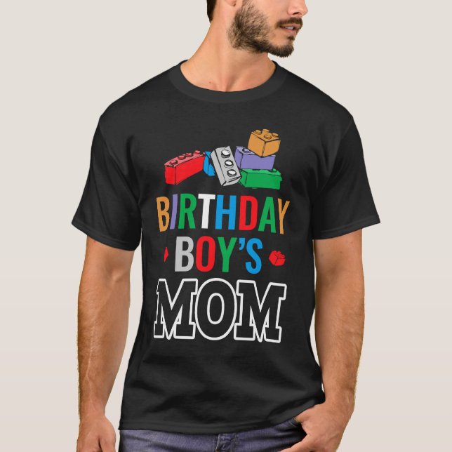 Camiseta Blocos de Edifício Mãe do Aniversário 6 (Frente)