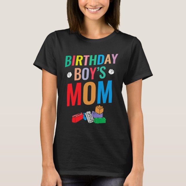 Camiseta Blocos de Edifício Mãe do Aniversário 8 (Frente)