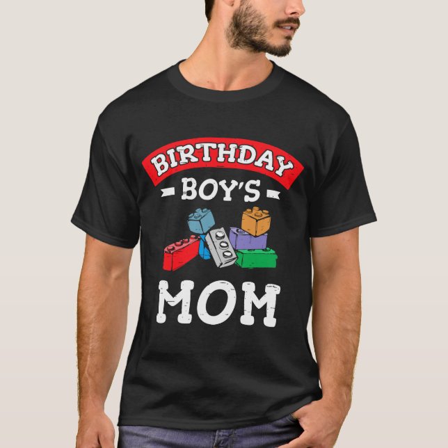 Camiseta Blocos de Edifícios da Mãe do Aniversário 5 (Frente)