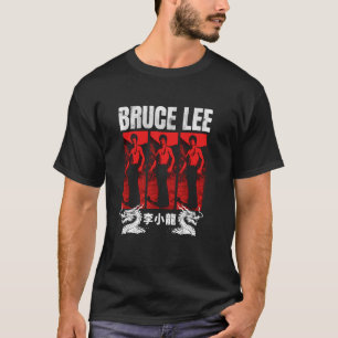 Camiseta Blocos de Fotos Vermelhas de Bruce Lee Artes Marci