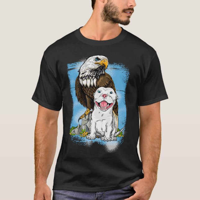 Camiseta Blocos de Pit Americanos e Águia Baleada (Frente)