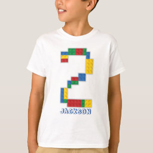 Camiseta Blocos de prédio Tijolos de aniversário de 2 ano