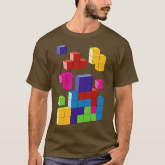 Camiseta Blocos de tetris multicoloridos