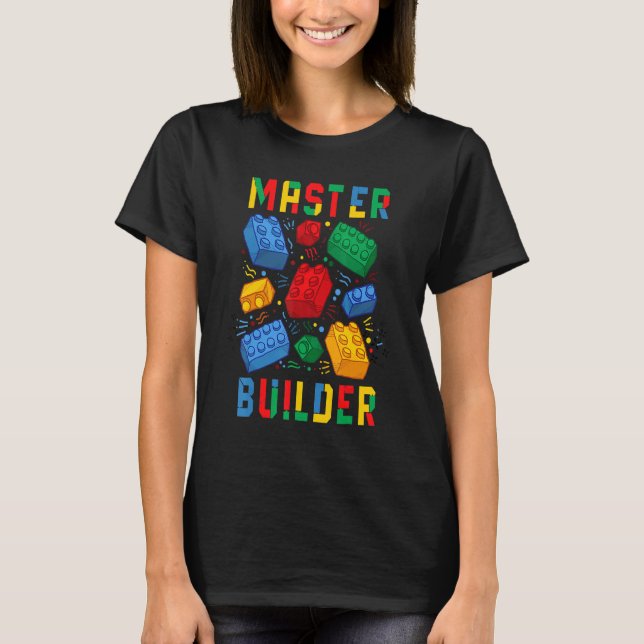 Camiseta Blocos do Construtor de Brick do Master Builder (Frente)