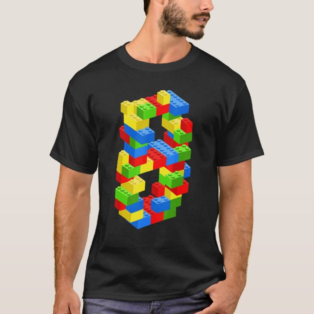 Camiseta Blocos do Edifício do Dia do Aniversário do legal  (Frente)