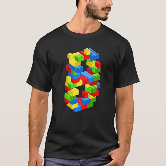Camiseta Blocos do Edifício do Dia do Aniversário do legal  (Frente)