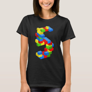 Camiseta Blocos do Edifício legal 5 de Aniversário, 5 Anos