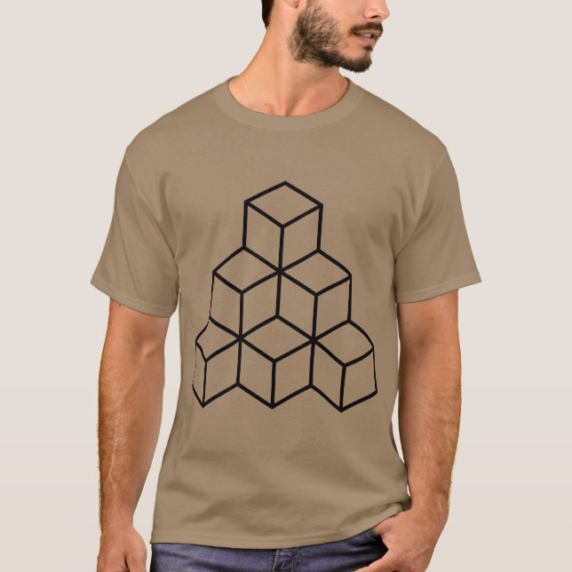 Camiseta Blocos Geométricos - Preto (Frente)