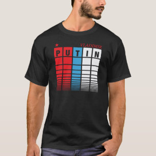 Camiseta Blocos patrióticos da bandeira de Vladimir Putin