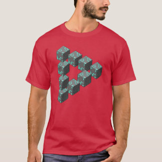 Camiseta Blocos Pixelados Triângulo de Penrose Impossível S
