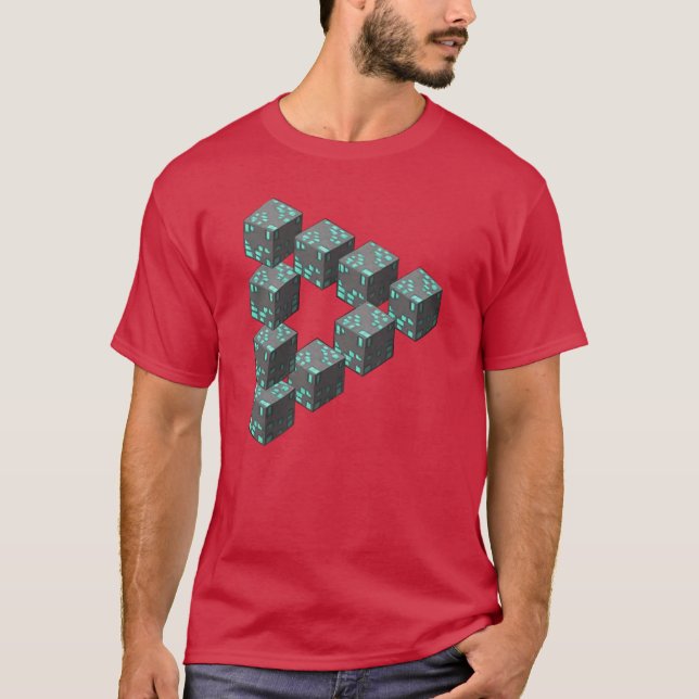Camiseta Blocos Pixelados Triângulo de Penrose Impossível S (Frente)