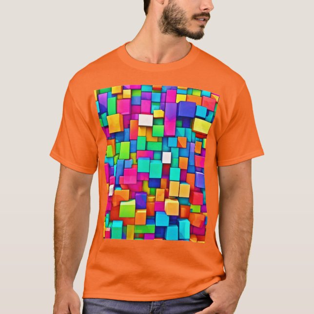 Camiseta Blocos quebrados vibrantes (Frente)