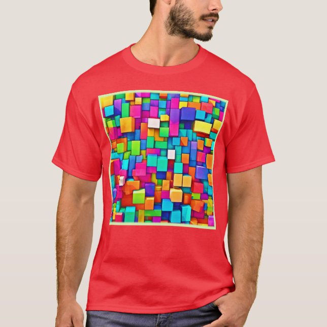 Camiseta Blocos quebrados vibrantes (Frente)