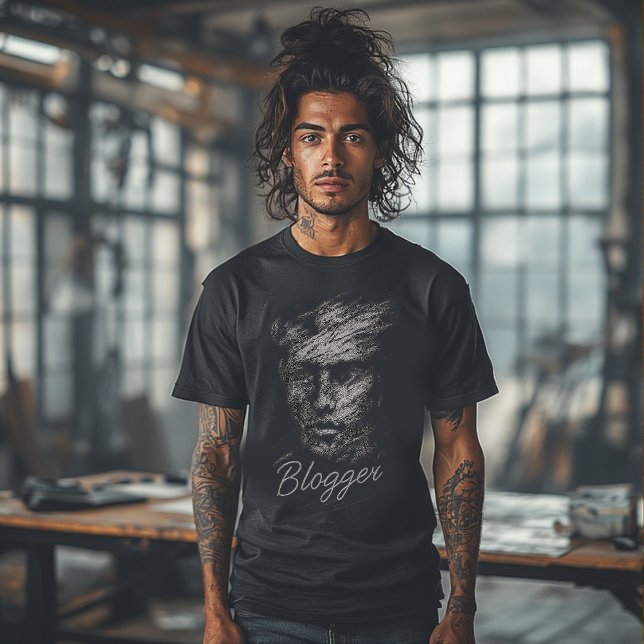 Camiseta Blogger Brush Art Face ,Creative Expression tee (Criador carregado)