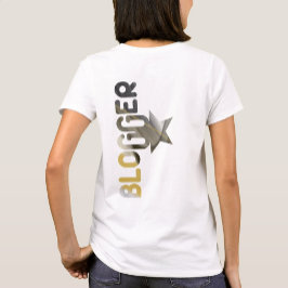 Camiseta BLOGGER T-Shirt Trend Abstrato Black White Dourado