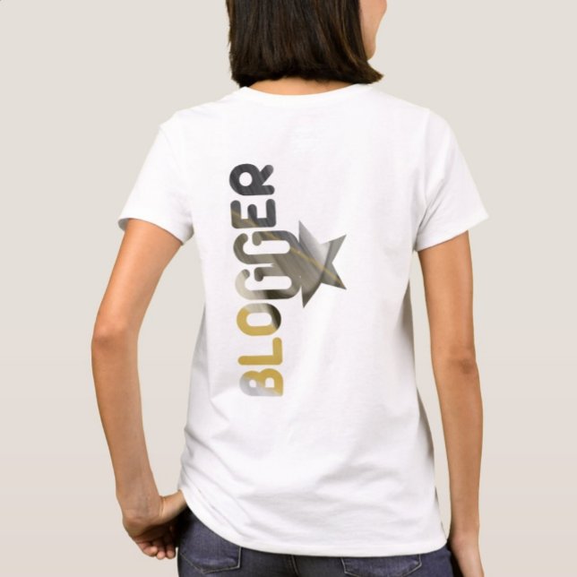 Camiseta BLOGGER T-Shirt Trend Abstrato Black White Dourado (Criador carregado)