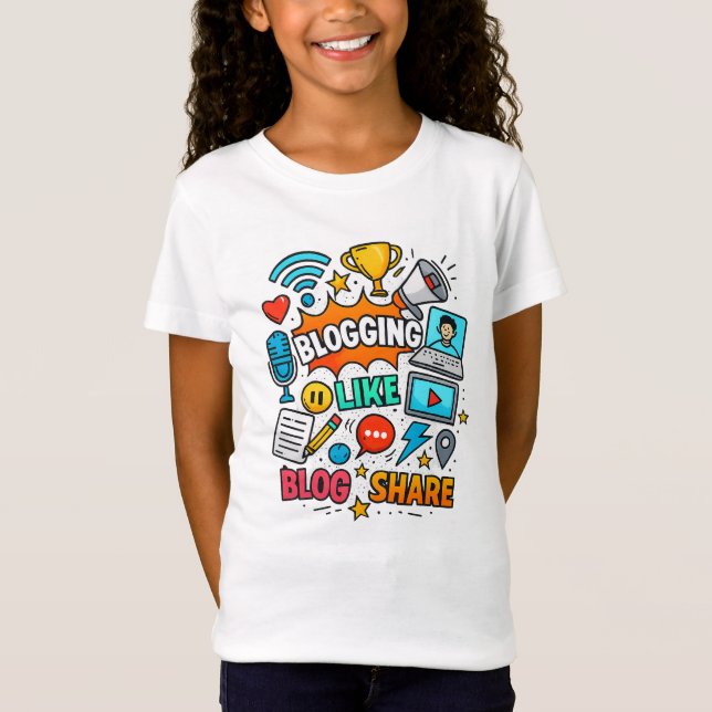 Camiseta  Blogging Graphic T-Shirt – Fun & Playful Design (Frente)