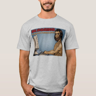 Camiseta Blogging tão fácil mesmo um homem das cavernas C