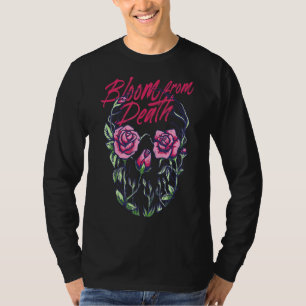 Camiseta Blogue De Pastel Gótico Da Morte - Rosa vermelha F