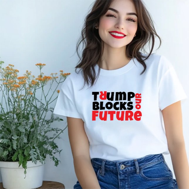 Camiseta Blogueiro anti-trump feminista slogan vermelho neg (antitrump feminist protest)