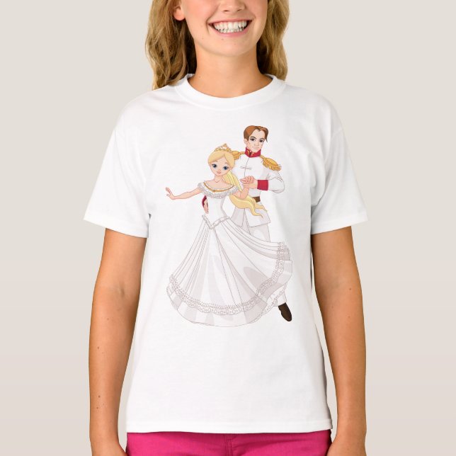Camiseta Blonde Princess and Charming Prince Fairytale (Frente)