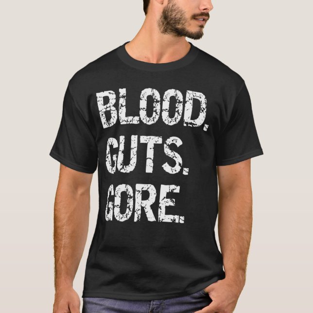 Camiseta Blood Guts Gore Halloween Horror Scary Movie Lover (Frente)