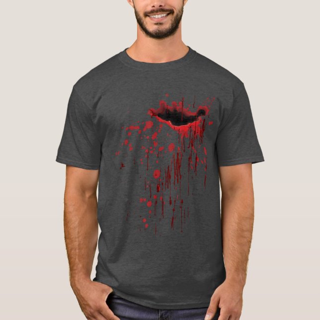 Camiseta Blood Splatter Blood Stained Halloween Zombie vint (Frente)