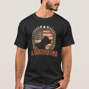 Camiseta Bloodhound American Flag Usa Dog Patriotic