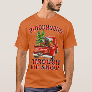 Camiseta Bloodhound Através Do Caminhão De Neve De Natal Pl