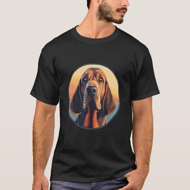 Camiseta Bloodhound Dog Cute Dog Breed Dog Motif  1 (Frente)