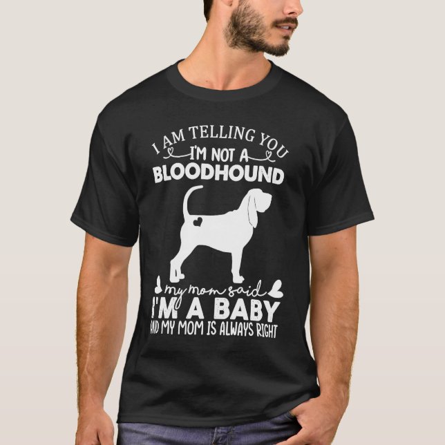 Camiseta Bloodhound Dog   For Women Mom Mama Baby Dog (Frente)