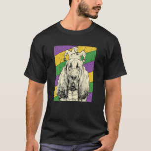 Camiseta Bloodhound Jester Mardi Gras Dog Mãe ou Pai