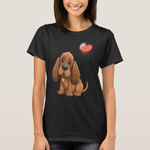 Camiseta Bloodhound Love Heart for Dia de os namorados on B