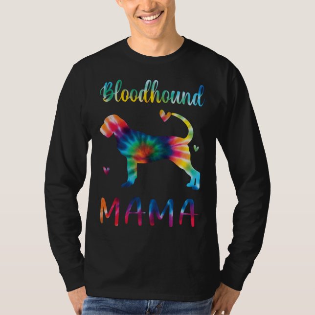 Camiseta Bloodhound Mama Tie Dye Dog Mom Mothers Day (Frente)