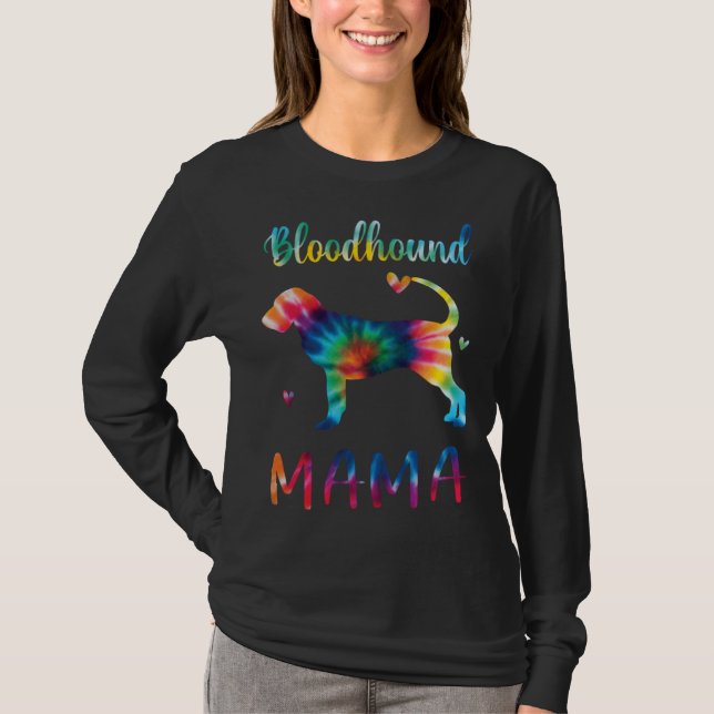 Camiseta Bloodhound Mama Tie Dye Dog Mom Mothers Day (Frente)