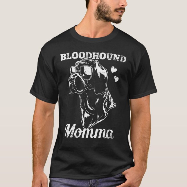 Camiseta Bloodhound Mamma Dog Mãe Mãe (Frente)