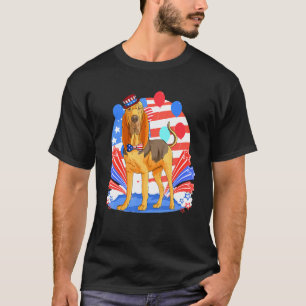 Camiseta Bloodhound Merica 4 de julho Bandeira Americana Pa